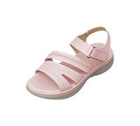 Generico Sandales D'été À Bout Ouvert Respirant Sandales Compensées Confortable Vintage Antidérapant Chaussures D'été Mode Léger Sandale De Mer Souple Stand Arc Plage Sandale De Marche, rose, 40 EU