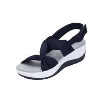 Generico Sandales D'été Anti-dérapant Vintage Chaussures D'été Confortables Élégantes Respirant Sandales Compensées Doux Mode Sandale De Plage Plage Support Arc Léger Sandales De Marche, bleu, 43 EU