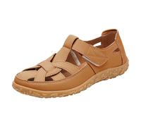 Generico Sandales D'été pour Femmes Vintage Respirant Sandales Plates Élégantes Antidérapant Confortable Chaussures D'été Plage Léger Sandale De Mer Support Arc Souple Mode Sandale De Marche, kaki