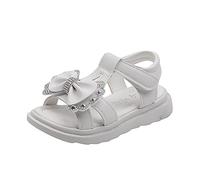 Generico Sandales d'été pour filles décontractées légères sandales d'été confortables pour filles sandales pour filles douces piscine pantoufles pour filles plage réglable, Blanc, 24 EU