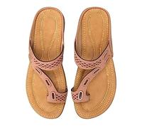 Generico Sandales D'été Respirant À Bout Ouvert Sandales compensées Vintage Confortables Élégantes Chaussures D'été Soutien Arc Plage Sandale De Marche Doux Mode Léger Sandales De Mer, rose, 41 EU