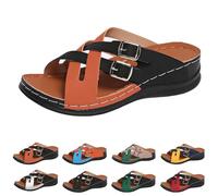 Generico Sandales orthopédiques à la mode, avec bout ouvert, sandales à bout ouvert, avec talon compensé souple, chaussures de sport, randonnée, chaussures antidérapantes en caoutchouc, semelles de