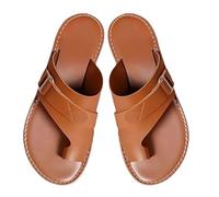 Genérico Sandales orthopédiques pour femme avec support de plantation | Tongs antidérapantes confortables pour voyage, piscine, randonnée et plage, Marron R, 39 EU X-Ancho