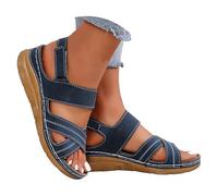 Generico Sandales Orthopédiques Pour Femmes Confortables Respirant Sandales Compensées Vintage Bout Ouvert Élégantes Chaussures D'été Léger Plage Sandale De Plage Mode Support Arc Souple Sandales De