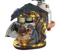 Generico Scène native de Noël | Jesus Statue with Lights | Christmas Decorations Tree Nativity Scene | for Desk Table Shelf Mantel Fireplace Bedroom Living Room Office School Holiday Party