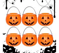 Generico Seau d'Halloween-6 Pièces, Seaux de Bonbons Sourires, Sucre | Fils pour les Fêtes d'Halloween pour la Fête de la Fête du Cosplay pour les Vacances Famille de Nuit