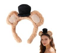 Generico Serre-tête avec oreilles d'ours, marron, coiffe avec oreilles d'animaux, pour Halloween, cosplay, fête, carnaval, convention, performance et déguisement
