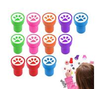 Generico Set De 12 Sellos Aula - Mini Sellos De Pata | Perro Coloridos para Maestros, Suministros Escolares Portátiles, Accesorios Lindos para Actividades, Competencias Y