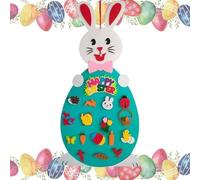 Generico Set de décorations de lapin en feutre - 95 x 47 cm | Kit artisanal de Pâques carotte | Décorations amovibles interactives DIY suspendues murales pour célébration fête école maison affichage