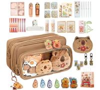 Genérico Set de Papeterie Capibara, Jolie Trousse Capibara pour l'école, Stylo Sac Grande capacité, Organiseur pour Fournitures Scolaires, Marque-Page, étudiants, Salle de Classe, institut