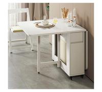 Generico Set de table à manger pliable extensible avec 4 chaises en cuir et microfibre, parfait pour les petits appartements, événements, dortoirs et usage domestique, meubles en bois peu encombrants