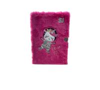 Generico Seven Sj Agenda secret avec cadenas et clé, couverture en peluche rose, licorne Dream Big