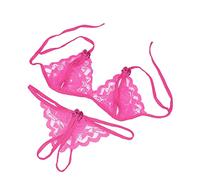 Generico Sexydonna Sexy Sexy Sexy Bodysuit Curvy Sous-vêtements de Nuit Rouge Arc Sleepwear Grande Taille Net Sous-vêtements Ensemble avec armatures et String Ouvert Valentine's Day, Rose chaude, XL