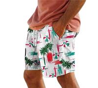 Generico Short de Bain Homme Bermuda Plage Short de Bain Hawaïen Sport Surf Maillots de Piscine Doublure en Maille Respirant Boxer Mer Élastique Grande Taille Shorts Homme, rouge, 6XL
