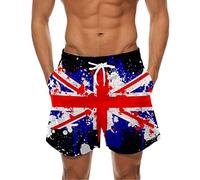 Generico Short de bain pour homme décontracté Bermuda de Natation avec poche et cordon de serrage, Maillots de Surf grande taille Léger Sport Shorts de Plage pour la mer Vacances et fêtes, Blanc, L