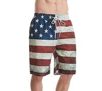 Generico Short de bain pour homme décontracté Bermuda de Natation avec poche et cordon de serrage, Maillots de Surf grande taille Léger Sport Shorts de Plage pour la mer Vacances et fêtes, multicolore