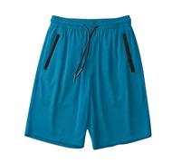 Generico Short Homme Court Respirant Léger Élastique à la Taille Pantalon Court d'Été Couleur Unie Casual Shorts Homme Travail Sport Bermudes De Mer Élégant Gym Short Combinaison, bleu, XL
