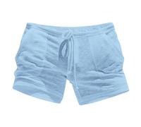Generico Short pour homme, sexy, transparent, confortable, élastique, avec cordon de serrage, léger, séchage rapide, respirant, short de perspective, bikini, été, plage, natation, bleu ciel, M