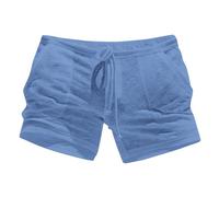 Generico Short pour homme, sexy, transparent, confortable, élastique, avec cordon de serrage, léger, séchage rapide, respirant, short de perspective, bikini, été, plage, natation, bleu, S