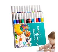 Generico Signaux De Tissu Pour - Stylos De Pointe Et Pince., Couleurs Art Supplies | Artisanat Imperméable Stylo À Séchage Rapide Pour Papier, Céramique, Pierres, Sacs à dos, Verre