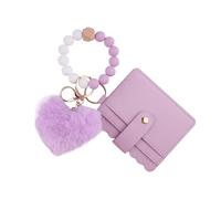 Generico Silicone Bracelet Keychain Wallet, RFID Card Holder Keychain, Silicone Wrist Wallet, RFID Keychain Wallet, Cute Fashion Key Ring, Heart Card Holder Keychain, Wrist Wallet for Shopping,