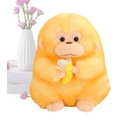 Genérico Singe en peluche, coussin de 30 cm doux - Singe qui tient une banane | Décoration pour anniversaire d'enfant, salon, chambre, table de nuit