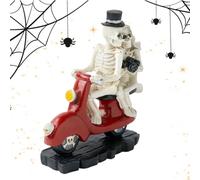 Genérico Skeleton Couple Figurine, Tabletop Display Crafts Collectible Skulls Statue, Résine Sculpture Skeleton Riding Motorcycle For Valentine's Day Birthday