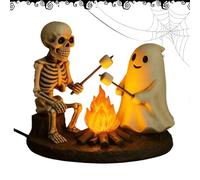 Generico Skeleton Ghost Bonfire Lamp, Flickering Campfire Light, Décoration d'intérieur Halloween Figurine, Spooky Ambient Nightlight, pour Mantel Bedroom Study Room Desktop Living Room Bedside
