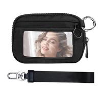 Generico Small Purse | Small Wallets for Women | Credit Card Holder Wristlet Wallet, Small Women's Wallet with ID Window, 5.51x3.74x0.79 Inches Women's Waterproof Card Holder Wallet for Coins, Noir ,