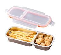 Generico Snack Pack Container - Boîte en acier inoxydable de 10,31 pouces | PP Silicone Lunch Storage - Two Three Compartments Reusable Eco-Friendly Kitchen Refrigeration Cooking Meal Prep