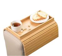 Genérico Sofa Arm Tray - Pliable Bamboo Couch Table Caddy, Sofa Armrest Tray with Cup Holder | Drinks, Phone, Remote, Snack Storage Flexible Foldable Convenience For Drinks Snacks Remote Phone