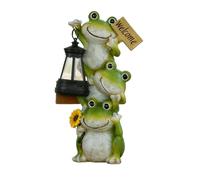 Genérico Solar Frog Lantern Statue - Outdoor Lamp Frogs Decor, Solar Powered Frog Statue with Lantern, Automatic LED Garden Light for Patio, Lawn, Courtyard, Pathway, Pond, Yard Outdoor Decoration