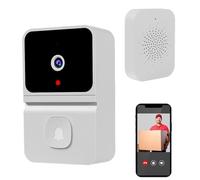 Generico Sonnette avec caméra sans fil - 4,06 × 3,39 × 1" Vidéophone intelligent avec sonnerie et détecteur de mouvement | Audio bidirectionnel | Dispositif antivol, WiFi HD avec vision