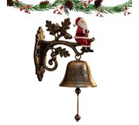 Generico Sonnette de porte vintage de Noël - Jingle Bells avec Renne de Père Noël | Cloches de Noël pour porche, entrée, jardin, patio, maison, décorations de vacances saisonnières