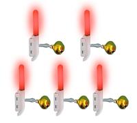 Generico Sonnette pour cannes, alarme LED avec changement de couleur | 5 sonnettes lumineuses pour cannes | pour carpe poisson-chat dans lacs rivières mer surf glace