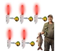 Generico Sonnette pour cannes de | alarme LED avec changement de couleur, signalateur Lummeux de nuit 5 pièces, pour carpe poisson-chat dans lacs rivières mer surf glace