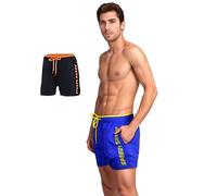 Generico Speedy Shark® S18374 Short de bain pour homme, séchage rapide, imperméable, anti-sable, avec poches, pour surf et mer, Noir , L