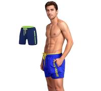 Generico Speedy Shark® S18374 Short de bain pour homme, séchage rapide, imperméable, anti-sable, avec poches, pour surf et mer, bleu, M