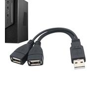 Genérico Splitter USB 2 en 1 - PVC 0. Y Cables | Mâle to 02 Female Ports, Flexibles Data and Charging Splitters for Laptop, Keyboard, Printer, Accessories | Adapter, Connector, Extension Cable