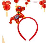 Generico Spring Festival Headband - 2026 Year Of The Horse Plush Headwear, Chinese New Yer Accessory, Cute Animal Hair Hoop For Family Photos, Lunar New Year Cosplay | For Kids & Adults