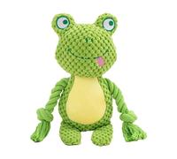 Generico Squeaky Plush Rope Dog Toy Set | Fox Frog Elephant Interactive Tug-of-War Chew | Cotton Blend Pet Training Tether | Durable Animal-Shaped Plaything For Puppies