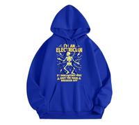 Genérico Squelette amusant avec inscription « Je suis électricien si je danse sans musique », bleu, XXXXL