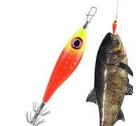 Genérico Squid Jig, Multi-Hook Artificiel Baits, Luminescent Saltwater Squid Jig, pour Cuttlefish Sleeve-Fish Octopus Boat River Dock Lake Stream Pond Ship Outdoor Anglers