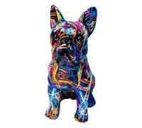 Genérico Statue colorée de bouledogue français - Figurine de chien en résine, sculpture d'art moderne, décoration de bouledogue | Statuette artisanale en résine créative à collectionner, cadeau