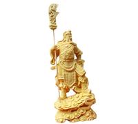 Genérico Statue de Guan Yu Statue chinoise Yu Sculpture en bois Figurine Histoire de la chance pour décoration bureau