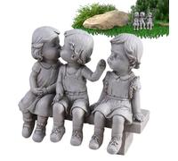 Generico Statue de jardin baiser en résine - sculpture décorative jeune amour extérieur,mini figurine extérieure résistante aux agents atmosphériques décoration paysage cadeau romantique