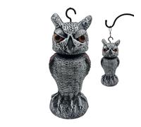 Genérico Statue de jardin en forme de chouette royale : décoration de jardin pour la prévention des oiseaux, type fixe et suspendu, objet d'oiseaux, équipée d'une tête pivotante | Convient pour la