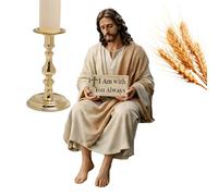 Generico Statue de Jésus-Christ,Statue Spirituelle Inspiratrice Peinte à la Main en Résine | Chiffres Chrétiens de Jésus | pour Bureau Maison Bureau Pâques Anniversaire Décoration
