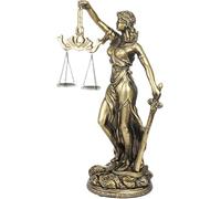 Genérico Statue de la déesse de la justice - Ornement en résine dorée - Une sculpture décorative de bureau, collectionneurs et artistes qui souhaitent la placer sur des étagères, des ordures