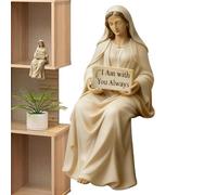 Genérico Statue de la Vierge Marie pour bureau - Collection religieuse - Scène miniaturiste avec image - pour chrétiens sur porche, salle à manger, rebord de fenêtre, église, salle et méditation